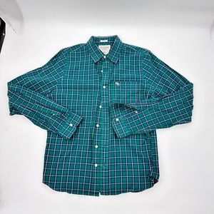 Abercrombie & fitch green gingham check hit logo xxl